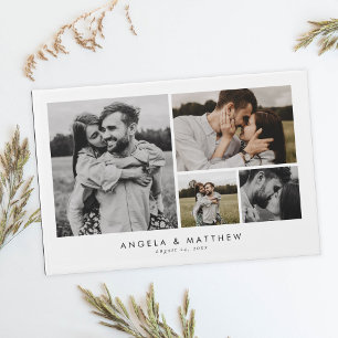 Simple Modern Four Photo Wedding Guest Book