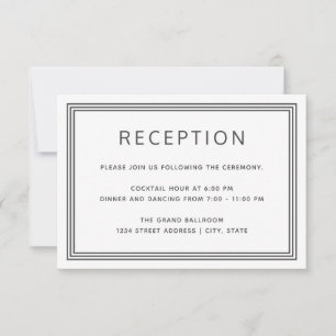 Simple Modern Frame Elegant Reception Card