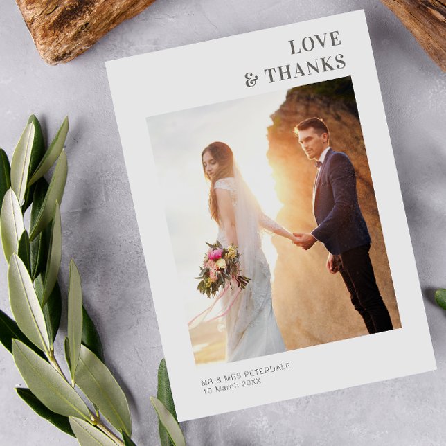Simple modern frame wedding thank you card (Creator Uploaded)