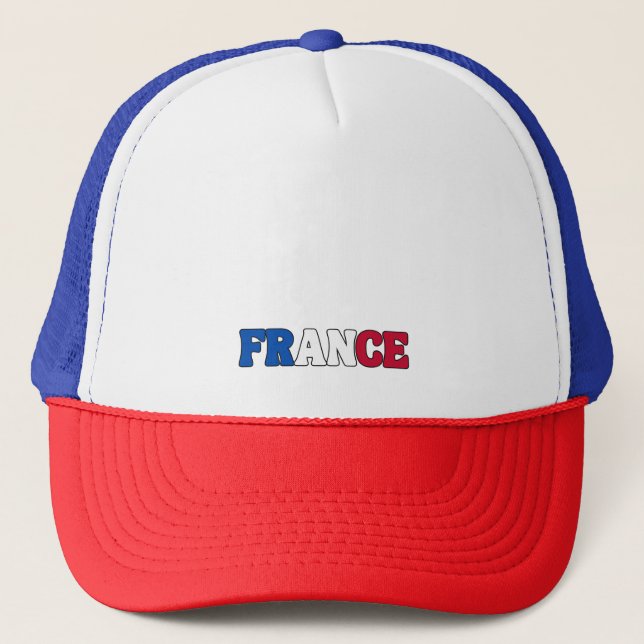 Simple Modern  France National Flag Apparel Trucker Hat (Front)