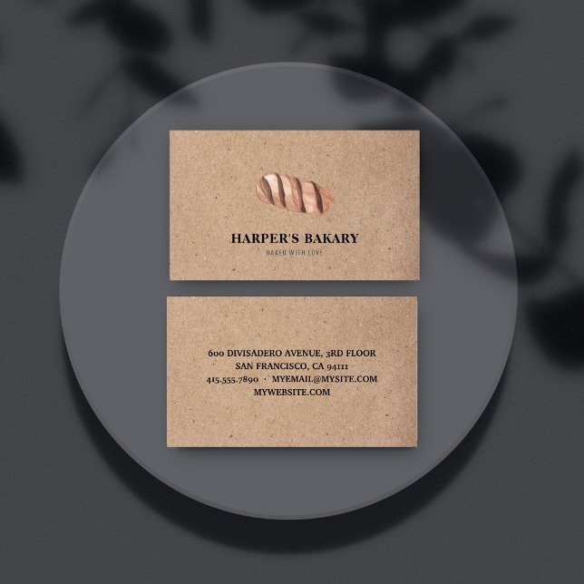 Simple Modern Fresh Bakery Eco Professional Logo Business Card (Creator Uploaded)
