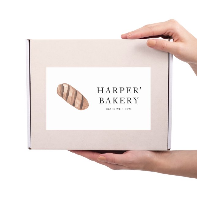 Simple Modern Fresh Bakery Eco Professional Logo Rectangular Sticker (Creator Uploaded)