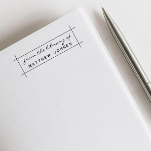 Simple Modern From The Library Of Minimal Self-inking Stamp