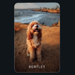 Simple Modern Full Photo Dog Pet | White Magnet<br><div class="desc">Simply replace the photo with one of your own for a simple,  stylish magnet!  Text template included for a name or other custom text!</div>