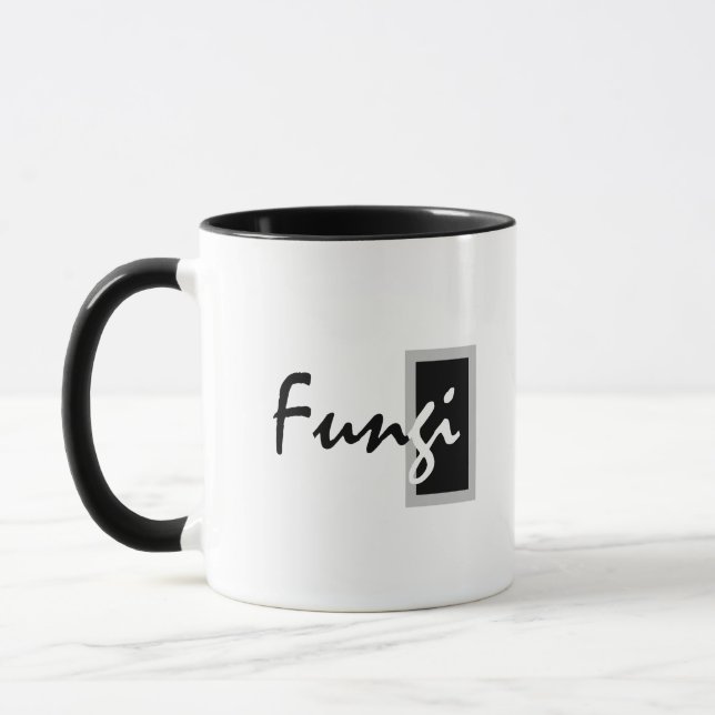 Simple Modern Fun Guy Typography, Black and White Mug (Left)