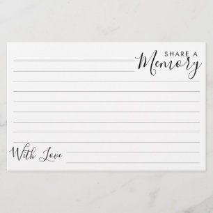 Simple Modern Funeral Memorial Share a Memory Card