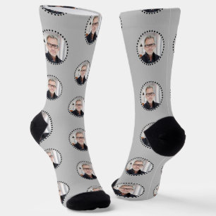 Simple Modern Funny Editable Polka Dot Photo Gift Socks
