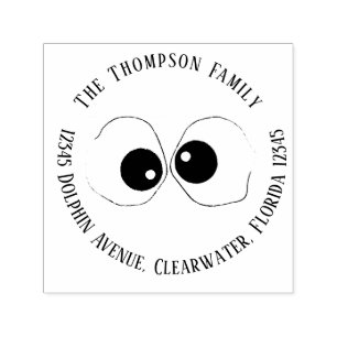 Simple Modern Funny Goofy Eyes Whimsical Self-inking Stamp