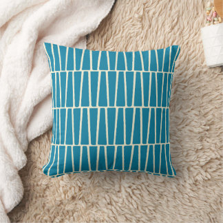 Simple Modern Geometric Blue Yellow Pattern Cushion