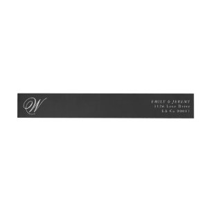 Simple Modern Geometric Gold Diamond Monogram Wrap Around Label