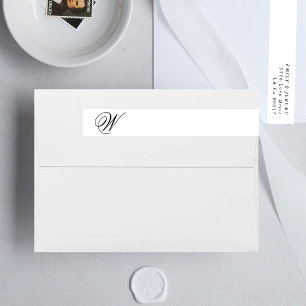 Simple Modern Geometric Gold Diamond Monogram Wrap Around Label