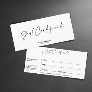 Simple Modern Gift Certificate Gift Card add logo