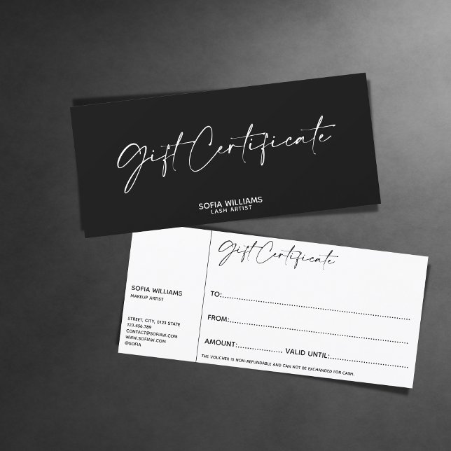 Simple Modern Gift Certificate Gift Card add logo (Creator Uploaded)