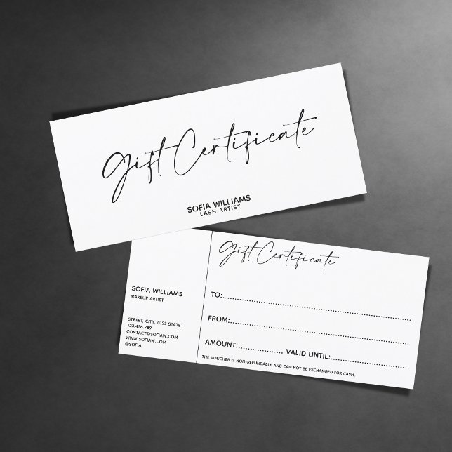 Simple Modern Gift Certificate Gift Card add logo (Creator Uploaded)
