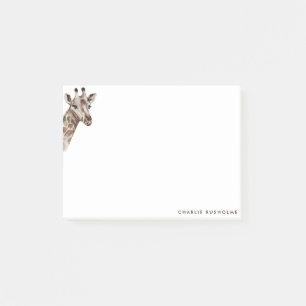 Simple Modern Giraffe Personalised  Post-it Notes
