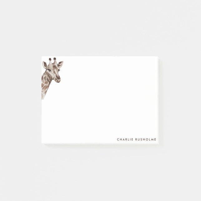 Simple Modern Giraffe Personalised  Post-it Notes (Front)