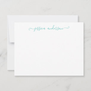 Simple Modern Girly Classic Blue Script Card