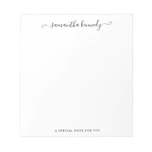 Simple Modern Girly Script Name Notepad