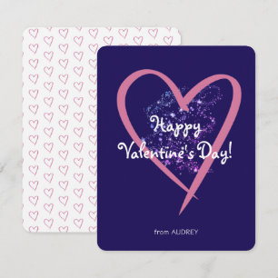 Simple Modern Glitter Classroom Valentine's Day Card