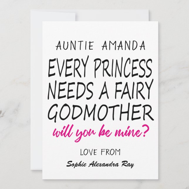 Simple Modern Godmother Proposal Card (Front)