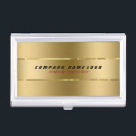 Simple Modern Gold Metallic Design Business Card Holder<br><div class="desc">Elegant simple shiny faux gold metallic design with stainless steel look. Fully customisable business cardholder template. If you need any help customising any of my designs,  contact ArtOnWear designer. Free text formatting with live help available by request.</div>