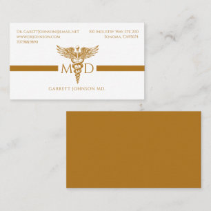 Simple Modern Gold Minimalist Doctor Physician Business Card