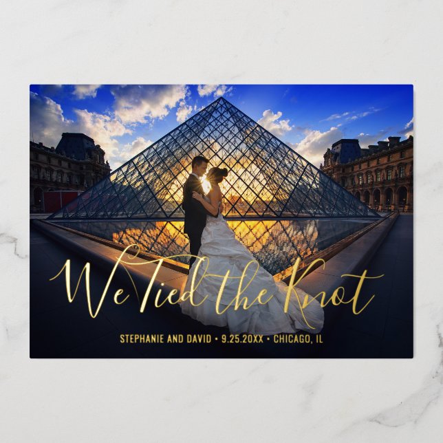 Simple Modern Gold Photo Elegant Wedding Reception (Front)