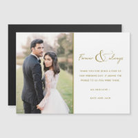 Simple Modern Gold Photo Wedding Thank You