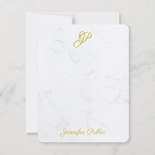 Simple Modern Gold Script Elegant Monogram For Her Card