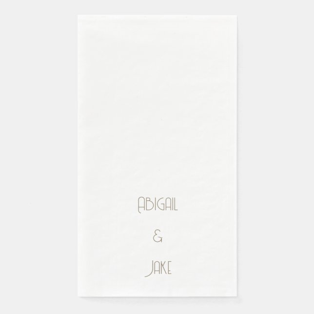 Simple Modern Gold Text Names Wedding  Napkin (Front)