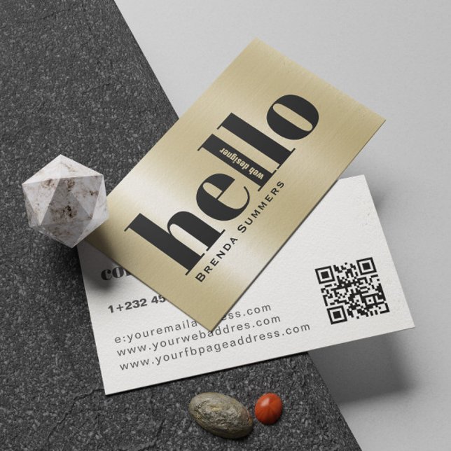 Simple Modern Gold & White Background  Business Card (Creator Uploaded)