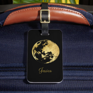 Simple Modern Golden Map Luggage Tag
