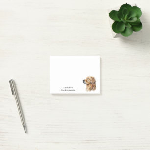 Simple Modern Golden Retriever Personalised Post-it Notes