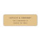 Simple Modern Golden Yellow Return Address Label