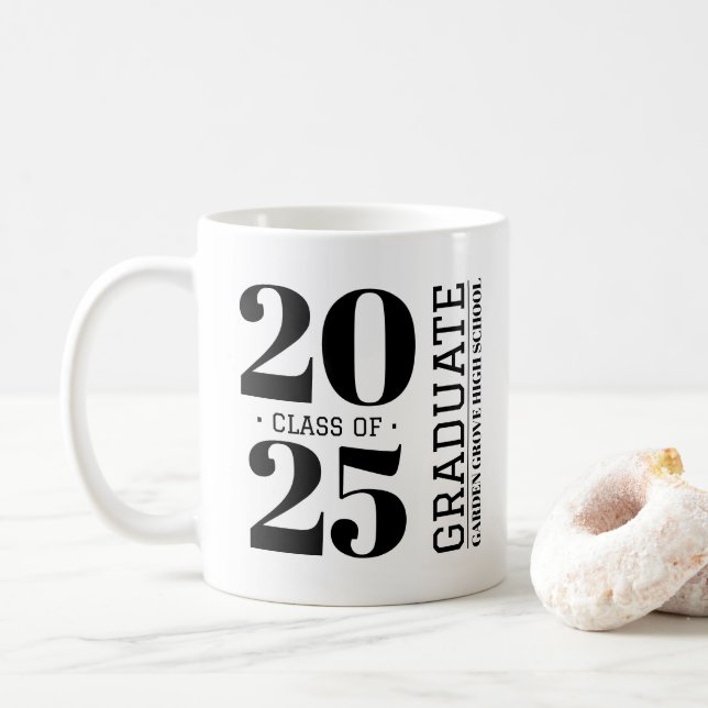Simple Modern GRAD 20__ Graduation Coffee Mug (With Donut)