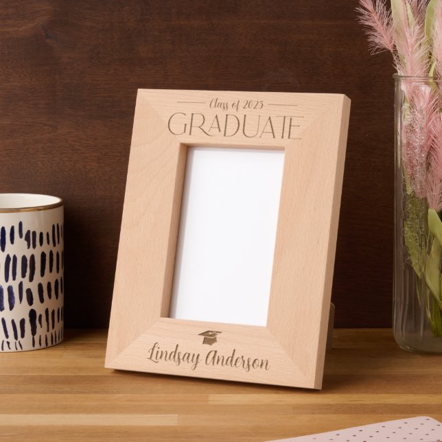 Simple Modern Graduate 2025 Typography Laser Etched Frames (Left)