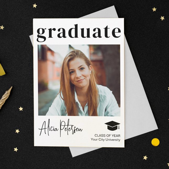 Simple modern graduate photo graduation  announcement (Creator Uploaded)