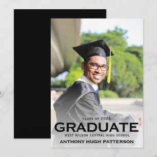 Simple Modern Graduation Announcement Flat Card