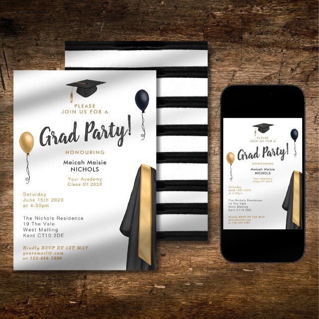 Simple Modern Graduation High School ColIege Uni Invitation (Creator Uploaded)