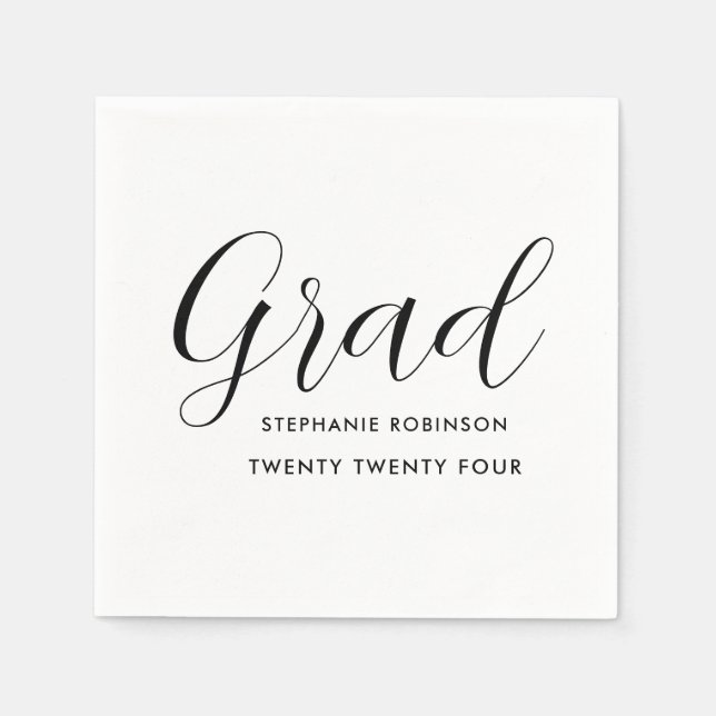 Simple Modern Graduation Napkin (Front)