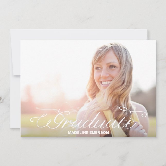 Simple Modern Graduation Overlay Invitation (Front)