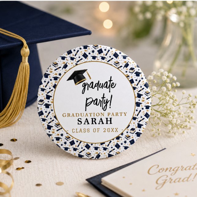 Simple Modern Graduation Party  3 Cm Round Badge (Simple Modern Graduation Party Button)