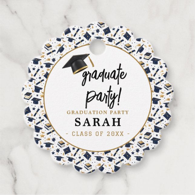 Simple Modern Graduation Party  Favour Tags (Front)
