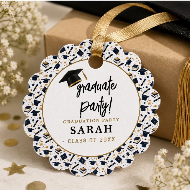 Simple Modern Graduation Party  Favour Tags (Simple Modern Graduation Party Favor Tags)