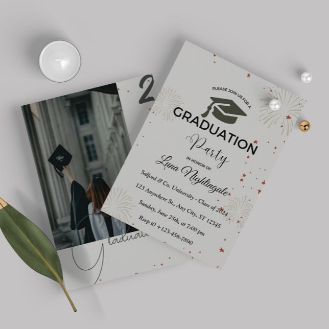 Simple Modern Graduation Party Invitations (Creator Uploaded)