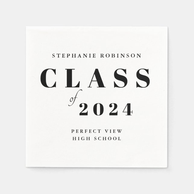 Simple Modern Graduation Party  Napkin (Front)