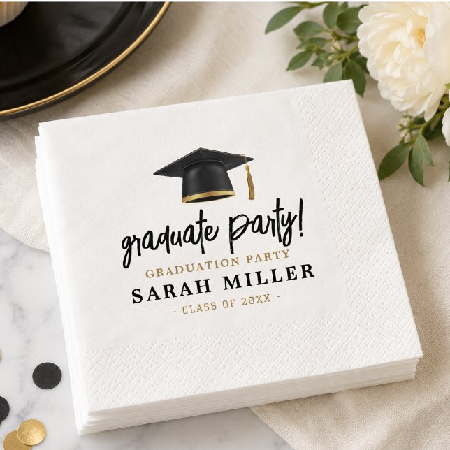 Simple Modern Graduation Party  Napkin (Simple Modern Graduation Party Napkins)