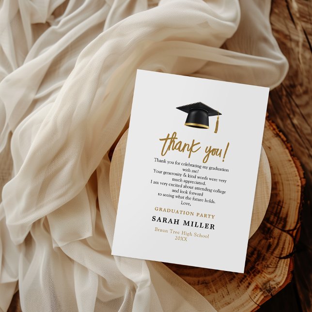 Simple Modern Graduation Party  Thank You Card (Creator Uploaded)