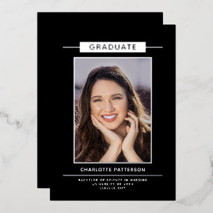 Simple Modern Graduation Photo Gold Script