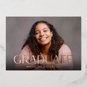 Simple Modern Graduation Photo Rose Gold